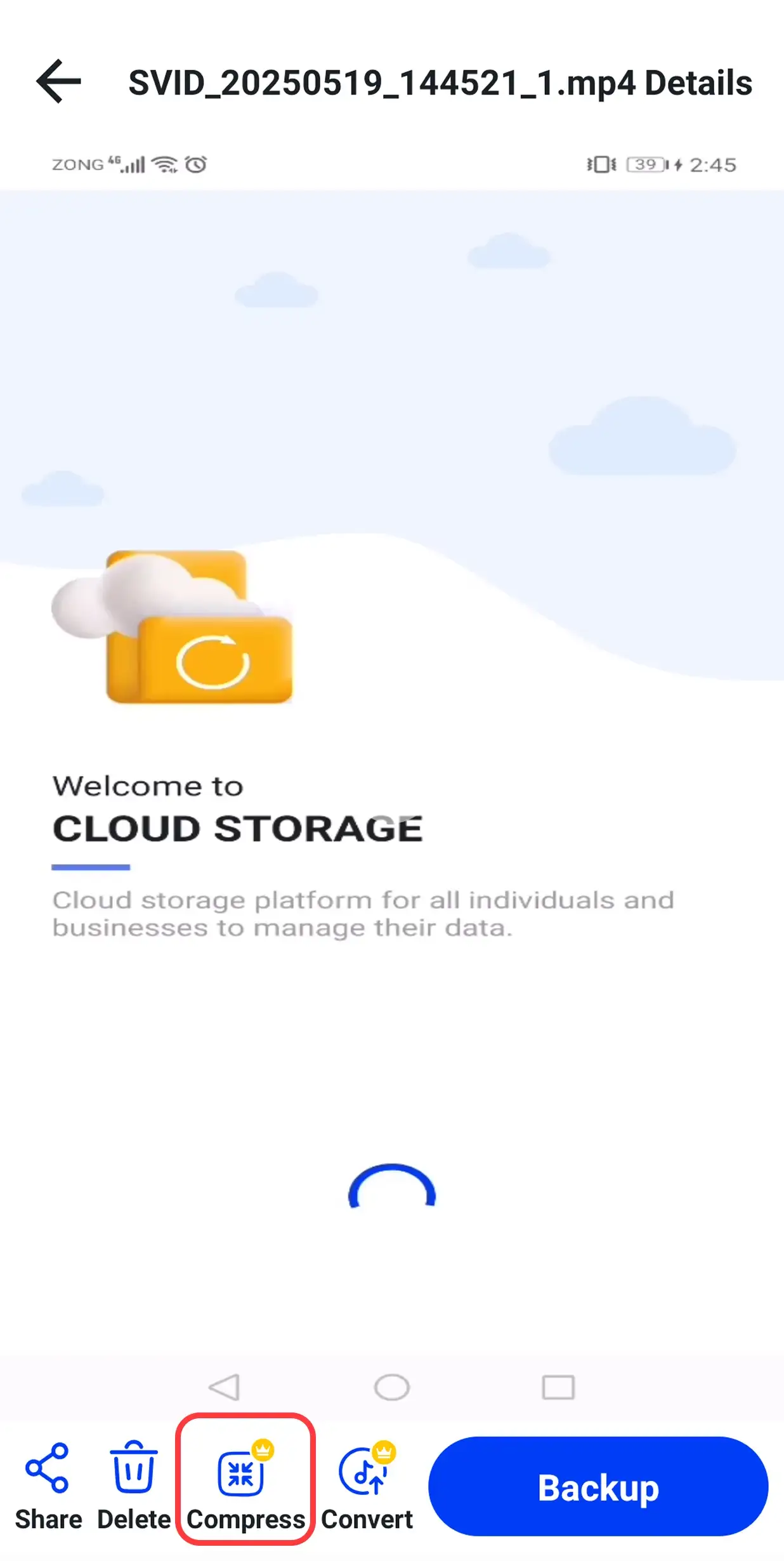 Upload UI Screenshot